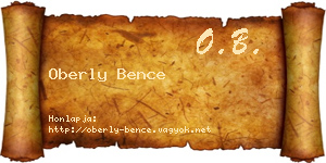 Oberly Bence névjegykártya
